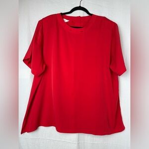 Vibrant Red Short Sleeve Women's Top